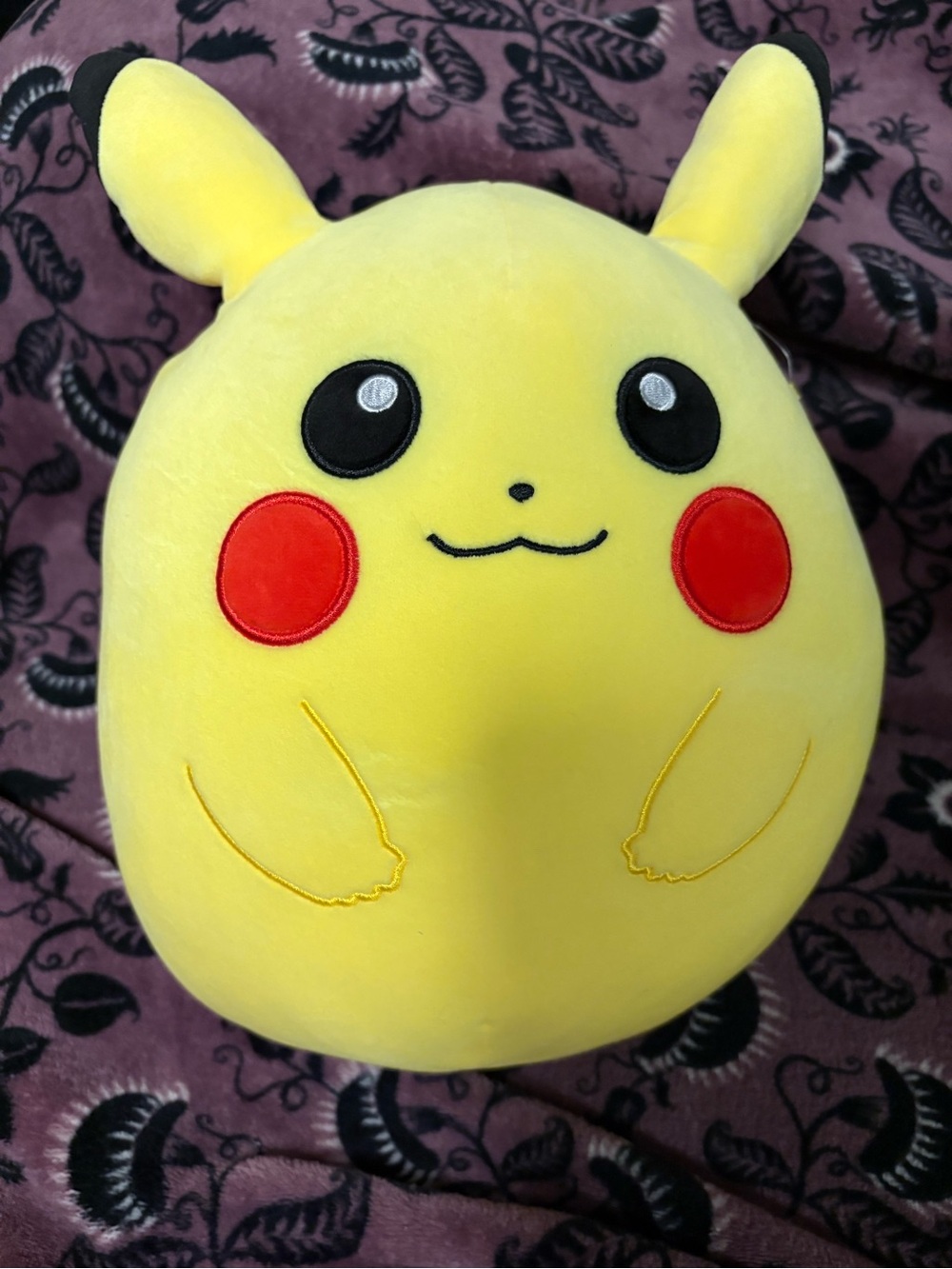 Squishmallows Yellow Pikachu-Inspired Plush with Red Cheeks